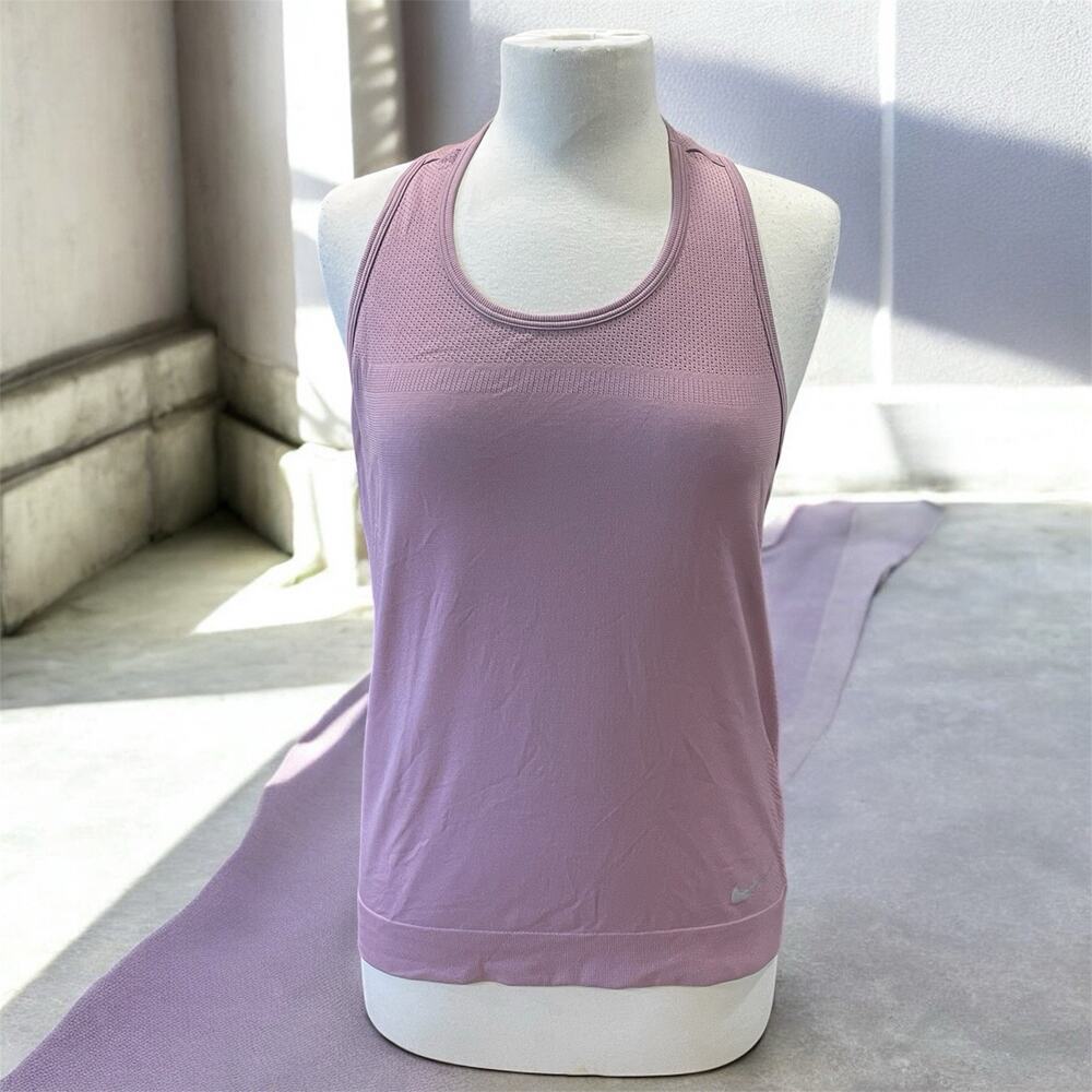 Nike Dri Fit Tank Racer Back Athletic Purple Size Large Breathable Workout Gear